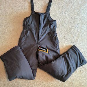 LL Bean Kids' Cold Buster Snow Bibs, Grey. Size 18